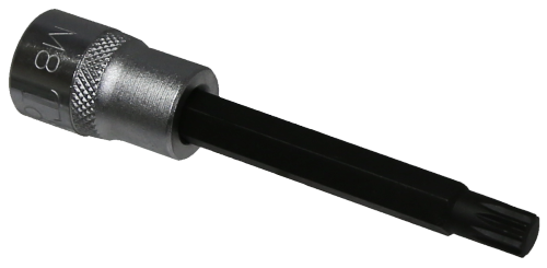 M8 Spline x 3/8"Drive Socket 90mm Long T&E Tools S7308L