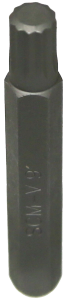 M9 Spline x 10mm Hex Bit 75mm Long T&E Tools S7509