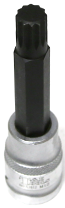 M12 Spline x 1/2"Drive Socket 100mm Long T&E Tools S7612