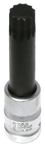 M16 Spline x 1/2"Drive Socket 100mm Long T&E Tools S7616
