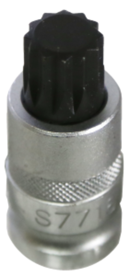 M16 Spline x 1/2"Drive Socket 55mm Long T&E Tools S7716