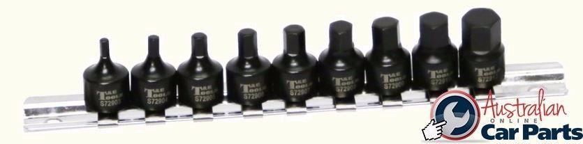 Stubby In-Hex SAE 9 Piece. 1/4"Dr. Impact Sockets 3/32"- 3/8" T&E Tools S79209