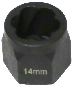 14mm Angular Spiral Twist Socket Hex Drive T&E Tools T1044