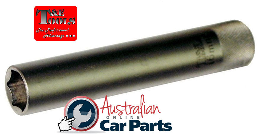 Spark Plug Socket 16mm x 3/8"Dr. 6Pt. 90mm Long T&E Tools T13016