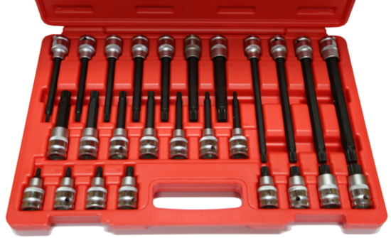 T&E Tools 26 Piece Multi-Spline 1/2" Drive Sockets T2602