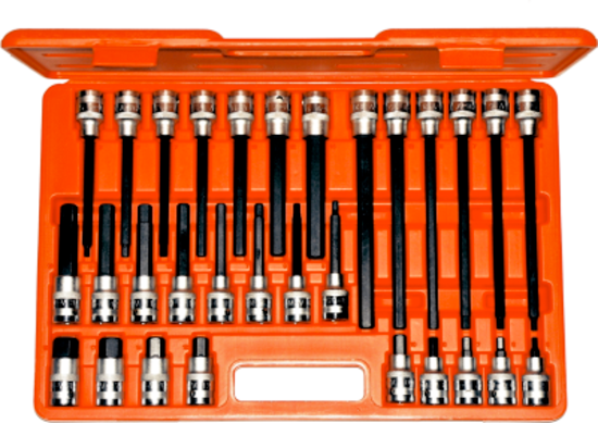 30 Piece 1/2"Dr. SAE In-Hex Bit Socket Set T&E Tools T3002