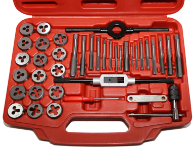 40Pc. Professional Metric Tap & Die Set T&E Tools T40M