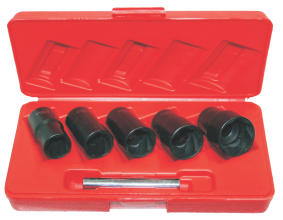 5 Piece 1/2" Drive Metric Impact Twist Sockets T&E Tools T4270