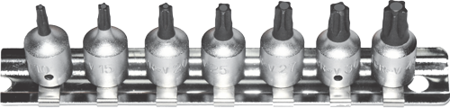 7 Piece 1/4"Drive Tamper-Torx Sockets T&E Tools T5400