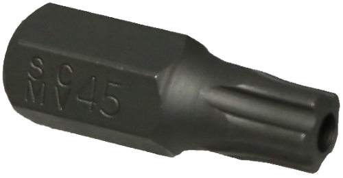 T45 5Pt.Tamper Torx-Plus Impact Bit 10mm Hex x 30mm long T&E Tools T6066