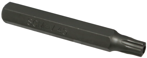 T45 5Pt.Tamper Torx-Plus Impact Bit 10mm Hex x 75mm long T&E Tools T6076