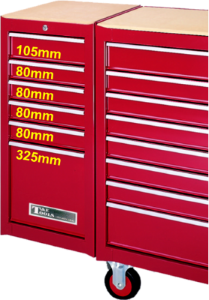 Six Drawer Ball-Bearing Side Cabinet T&E Tools TRX1606