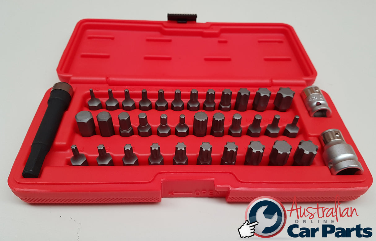 37 Piece Torx, Spline, Ribe & Hex Bit Set T&E Tools TX037