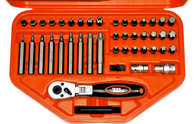 44 Piece Combination Insert Bit Ratchet Set T&E Tools TX044