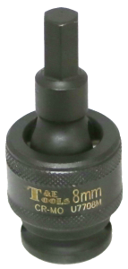 8mm x 3/8"Dr. Impact Uni. In-Hex Socket T&E Tools U7708M