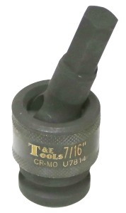 7/16" x 1/2"Dr. Impact Uni. In-Hex Socket T&E Tools U7814