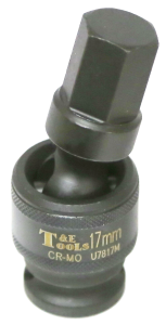 17mm x 1/2"Dr. Impact Uni. In-Hex Socket T&E Tools U7817M