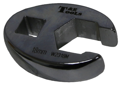 18mm x 3/8" Drive Crowsfoot Flare Wrench T&E Tools W2318M
