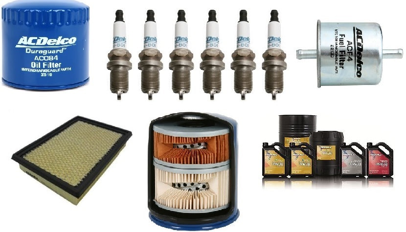 OIL AIR FUEL FILTERS SPARK PLUGS SERVICE KIT ACDelco suitable for MAZDA TRIBUTE 2002-04 V6