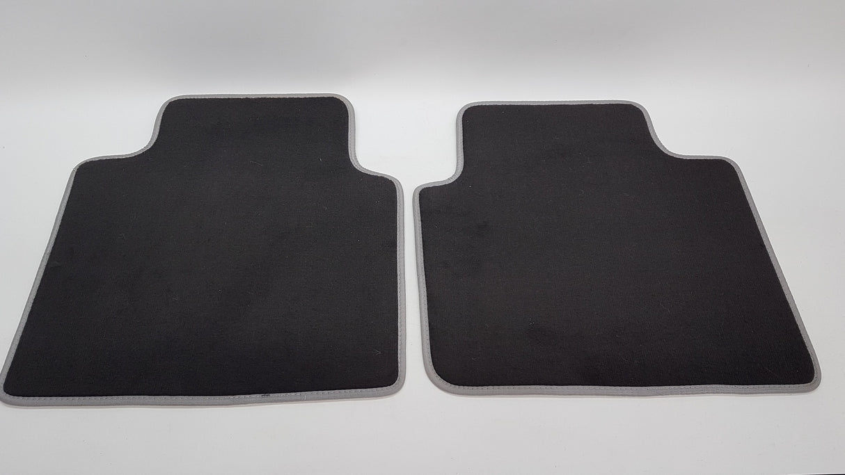 Front Car Floor mats Universal Fits most makes and models Black/ silver edge