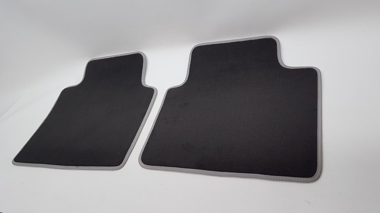 Front Car Floor mats Universal Fits most makes and models Black/ silver edge