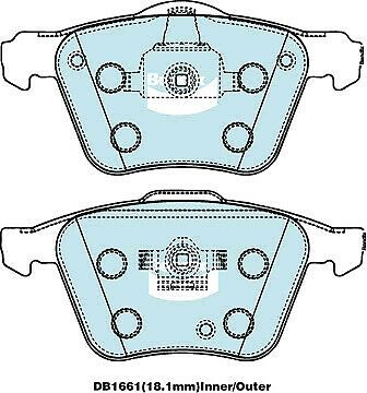 Brake Disc Pad Set Bendix DB1661 4WD For VOLVO XC90 275 D5 V8