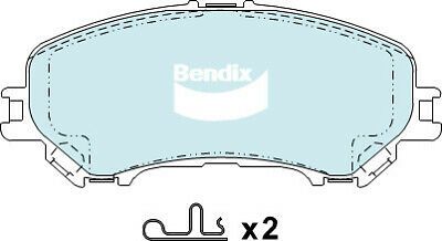 Brake Disc Pad Set Bendix DB2345 4WD For NISSAN Qashqai J11 Xtrail T31 T32