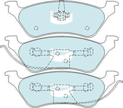 Brake Disc Pad Set Bendix DB1853 HD For CHRYSLER VOYAGER 3.3L JEEP CHEROKEE KJ 2.8L 3.7L