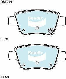 Brake Disc Pad Set Rear Bendix DB1914 HD For TOYOTA ALPHARD TARAGO VELLFIRE