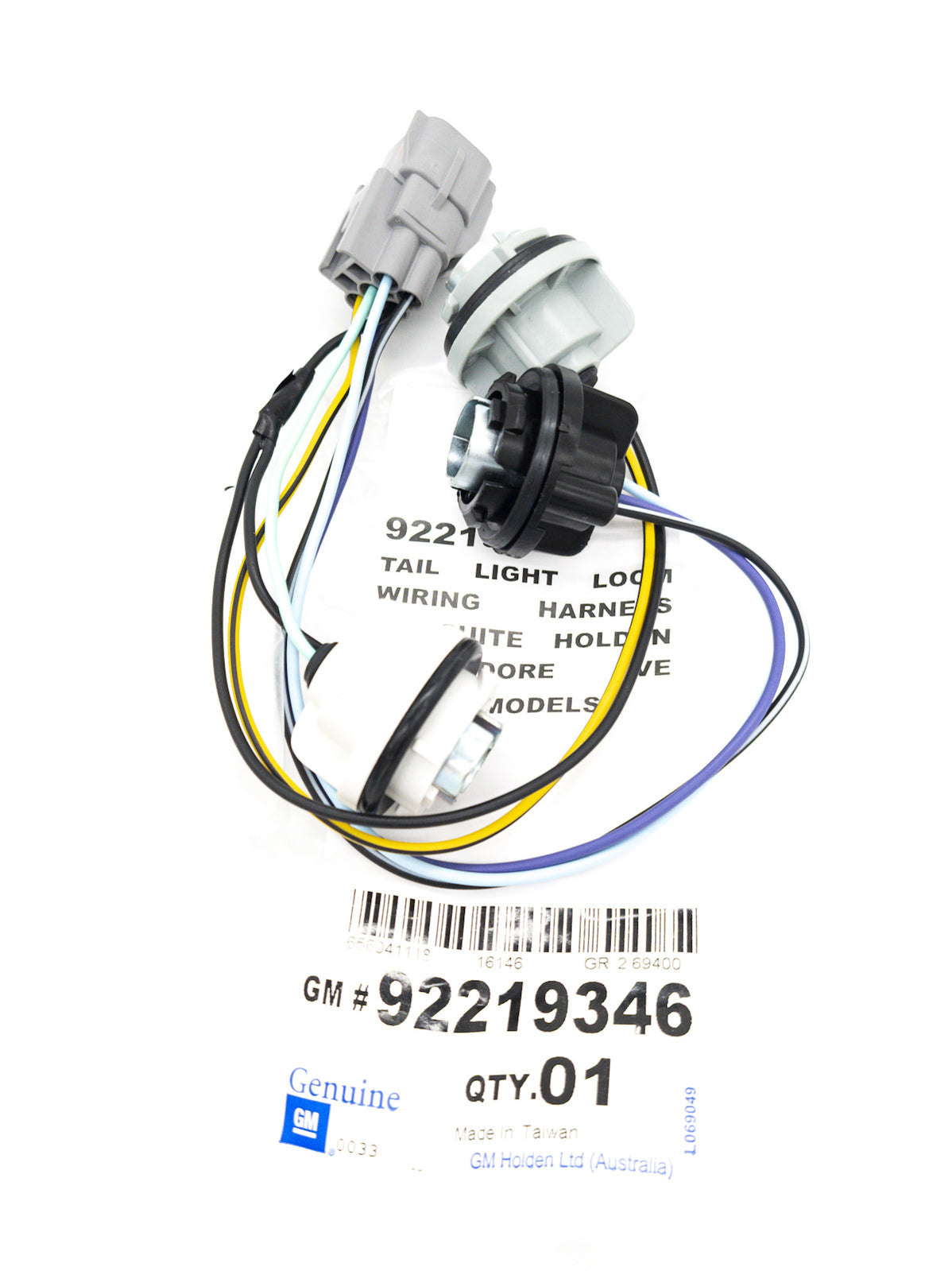 Tail lamp Wiring & Bulb Sockets for Commodore Wagon VE 92219346