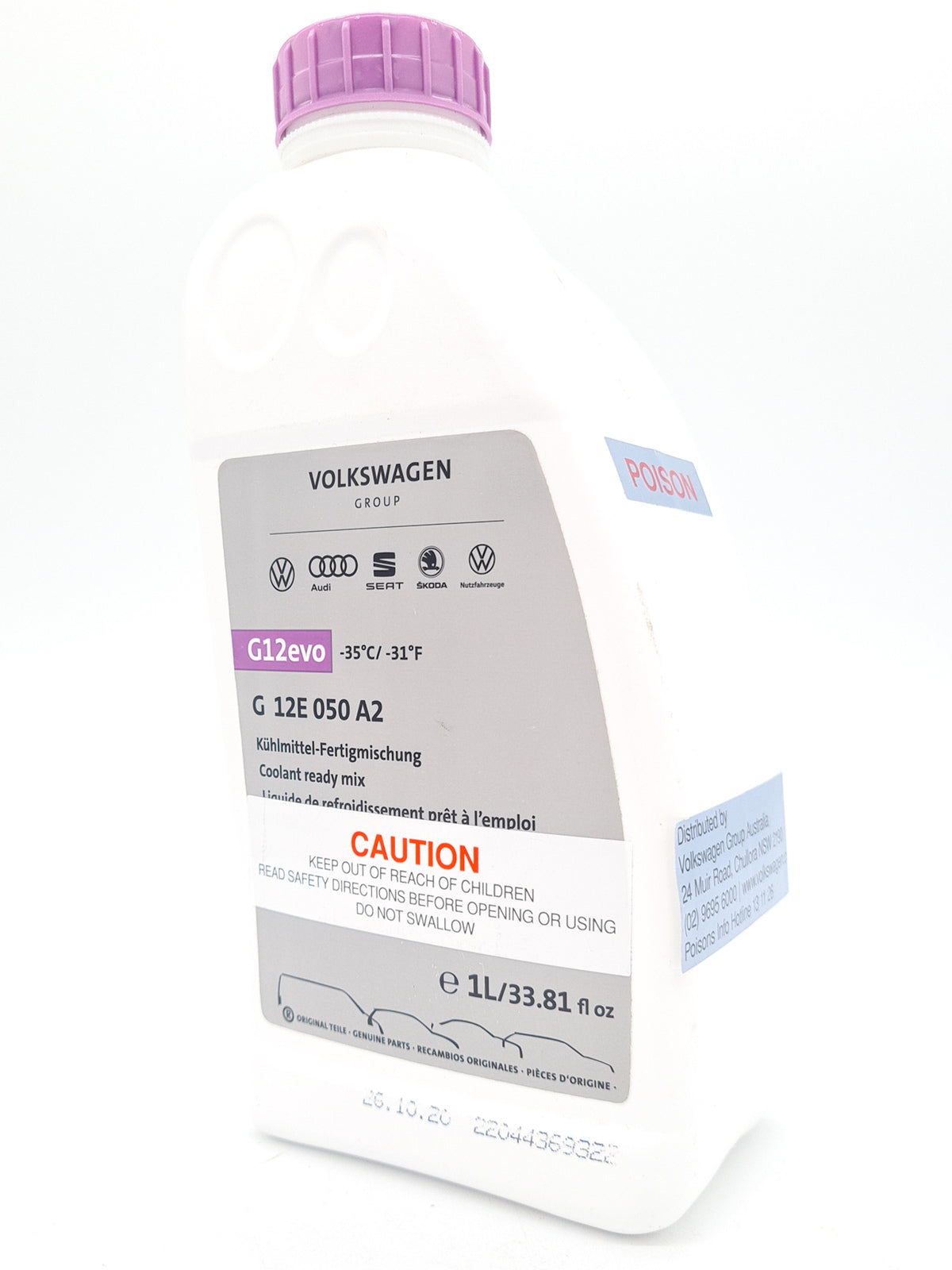 Coolant Genuine 1.0l VW G12E050A2 Volkswagen Audi Skoda Seat