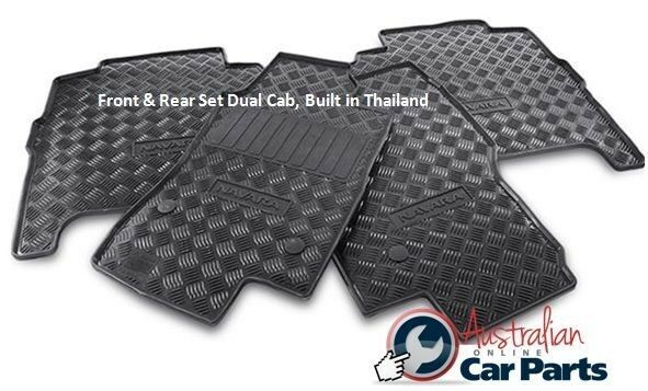 Floor Mats Rubber Front Rear Set suitable for Nissan Navara D40 Genuine 2008-15 DC Thaibuilt