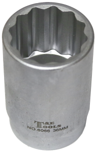 36mm x 1/2"Dr FWD Axle Nut Socket 75mm Long T&E Tools 6066