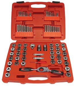 75Pc. Combination Tap & Die with Gear Ratchet Wrench T&E Tools TD75BC
