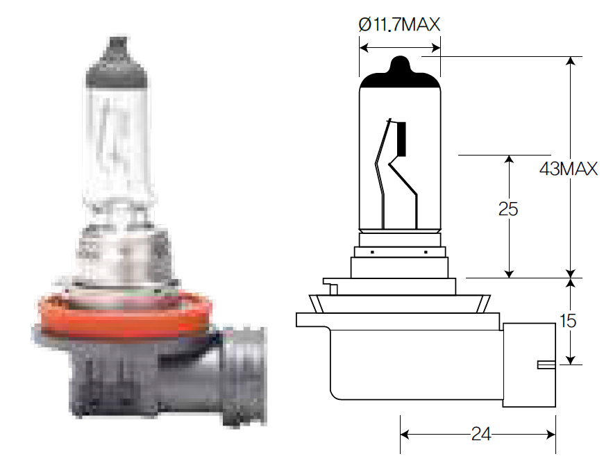 Bulb, headlight,Bulb, fog light Acdelco ACH11