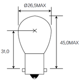 Globe P21W 12V 21W ACBA15S AcDelco For Land Rover Range Rover Sport L320 SUV 5.0 4x4 5.0LTP - 508PS