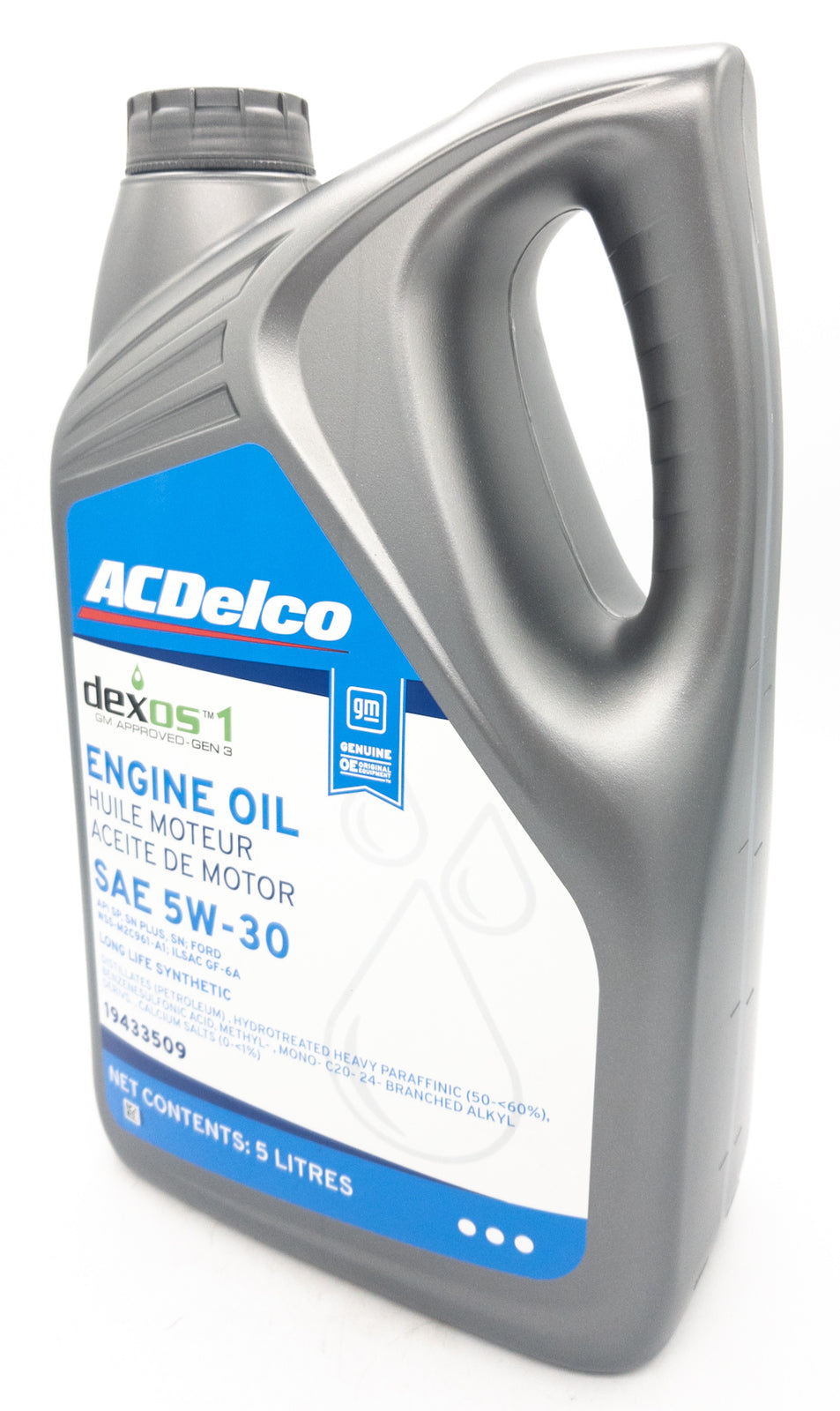 Engine Oil 5ltr  DEXOS 1 Longlife Synthetic 5W30 AcDelco 19433509