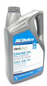 Engine Oil 5ltr  DEXOS 1 Longlife Synthetic 5W30 AcDelco 19433509