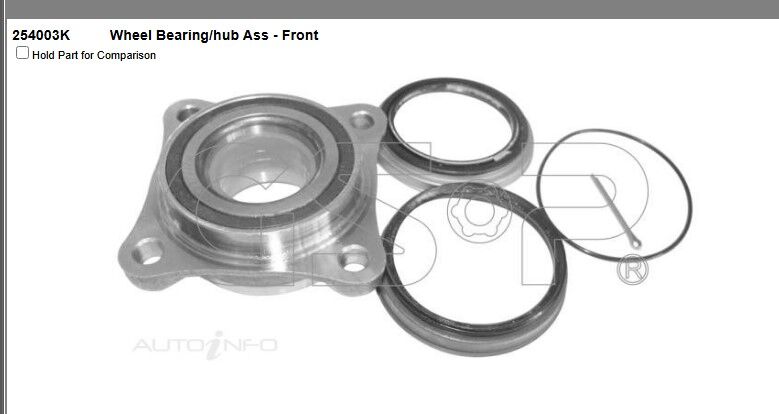 Wheel Bearing Hub GSP 254003K For Toyota Hilux 2005-2015 Landcruiser Prado 2015 -