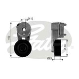 Tensioner Gates 38163 for Jeep Wrangler 4.0L 1996-2007 Petrol TJ