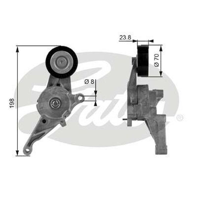Tensioner Gates 38436 for VW Caddy Golf Jetta Transporter Caravelle 2.0L Diesel