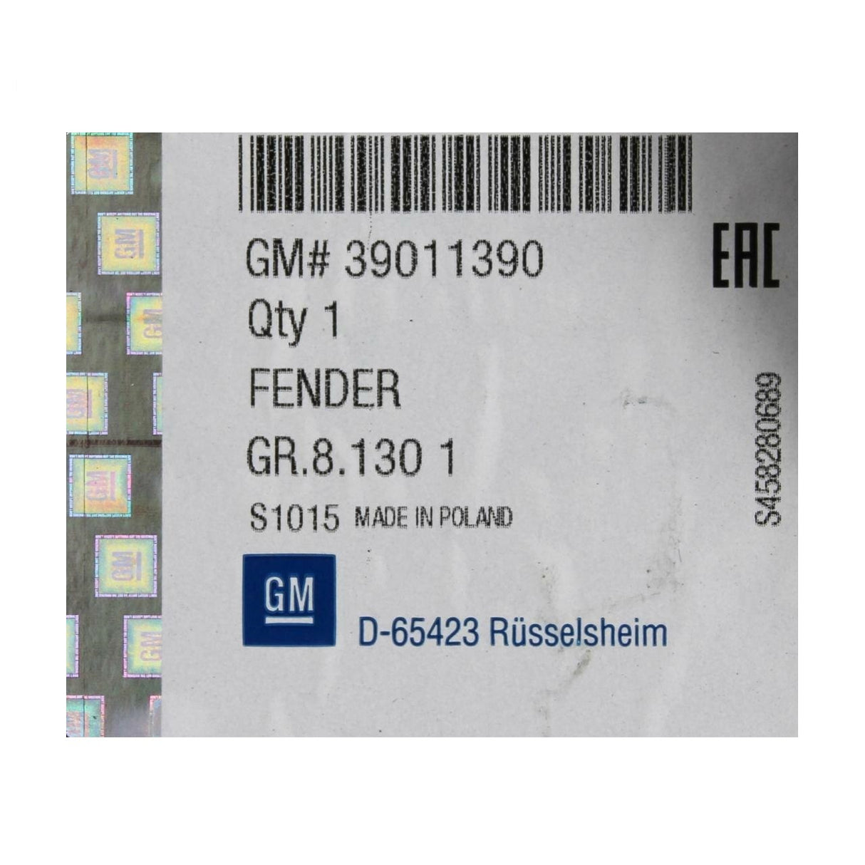 Fender Front 39011390 for GM Holden