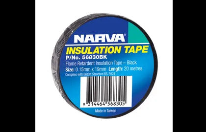 Pvc Flame Ret. Tape Black Narva 56830BK