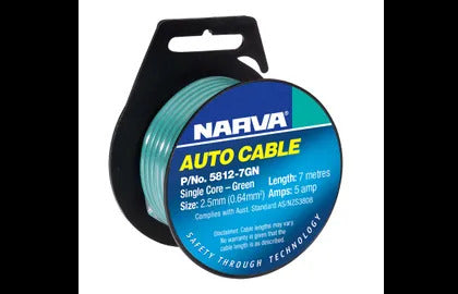 Cable S/Core 2.5Mm 5A 7M Green Narva 5812-7GN