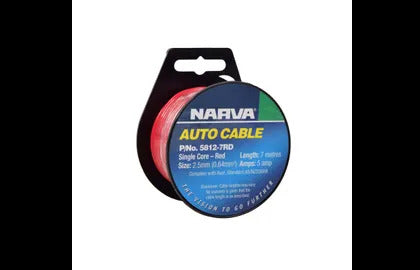 Cable S/Core 2.5Mm 5A 7M Red Narva 5812-7RD