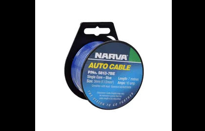 Cable S/Core 3Mm 10A 7M Blue Narva 5813-7BE