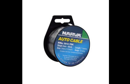 Cable S/Core 3Mm 10A 7M Black Narva 5813-7BK