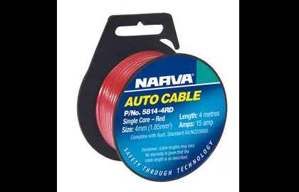Cable S/Core 4Mm 15A 4M Red Narva 5814-4RD