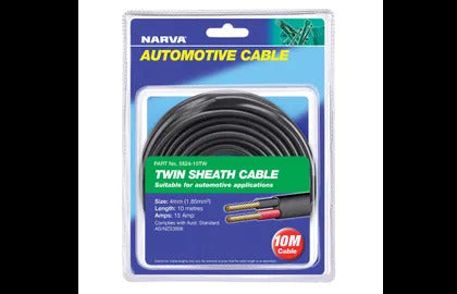 Cable Twin Core 4Mm 15A 10M Narva 5824-10TW