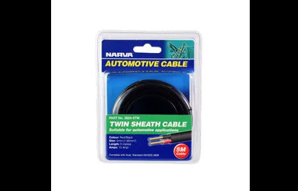 Cable Twin Core 4Mm 15A 5M Narva 5824-5TW